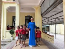 ảnh hoạt động tham quan trường tiểu học Thanh Cao